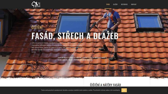 Návrh,tvorba webu a SEO pro Čistení fasád střech dlažeb z Pardubic