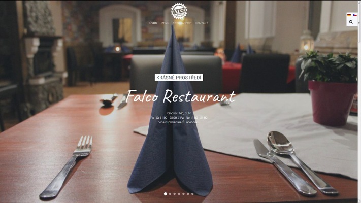 Tvorba webových stránek pro Falco restaurant na Cínovci